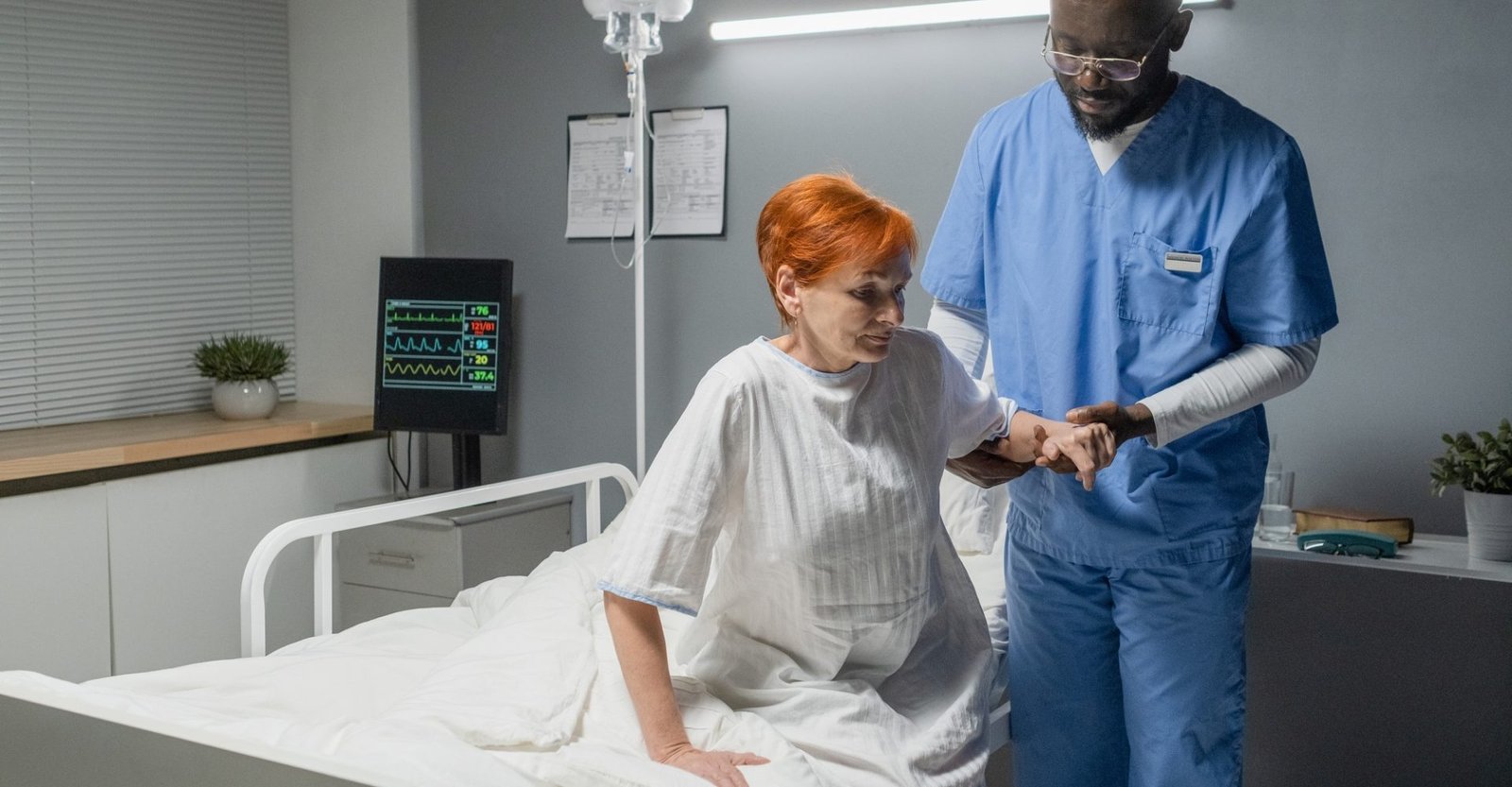 Doctor caring about the senior patient